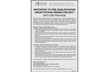 INVITATION TO PRE-QUALIFICATION ASEAN POTASH MININ